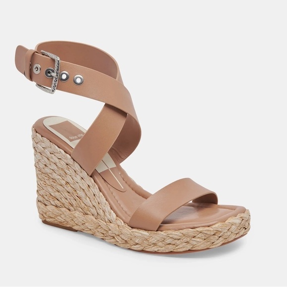 Dolce Vita Shoes - Dolce Vita Aldona Leather Wedge Sandals Cafe Size 10